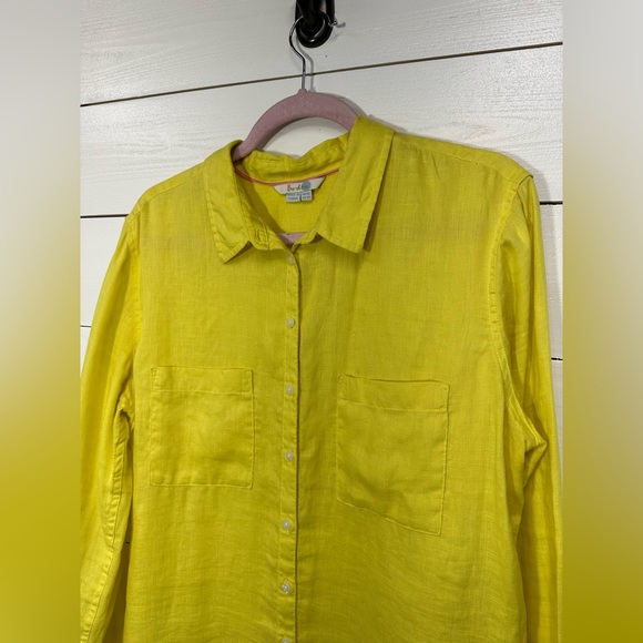 Boden • Large (12)• 100% Linen Blouse • Bright Yellow • Excellent - Picture 5 of 10